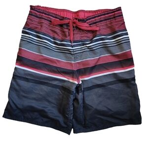 OP Ocean Pacific Swim Trunks Striped Shorts - Large